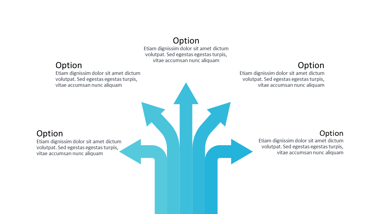 Outline Choices with Diverging Arrows Layout