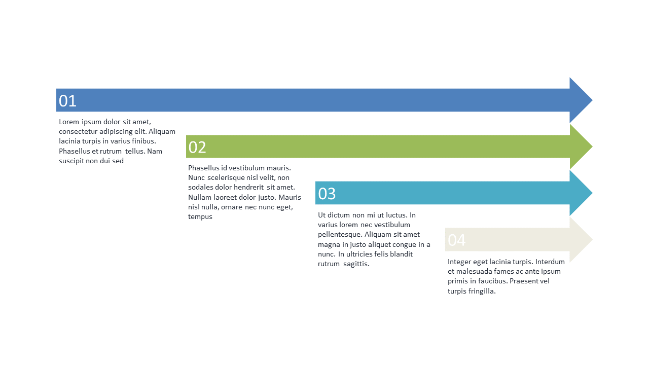 Outline Processes with Horizontal Steps and Arrows