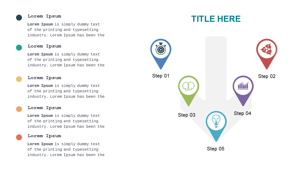 Present 5-Step Processes with Vertical Arrow