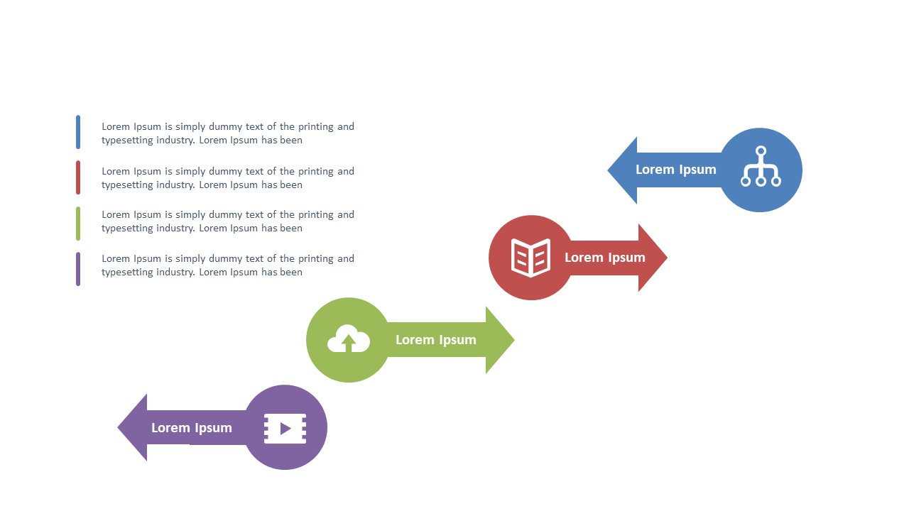 Showcase Step-by-Step Process with Colorful Arrows