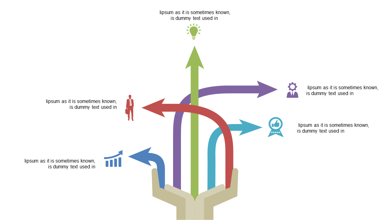Illustrate Idea Flow with Multi-Directional Hands
