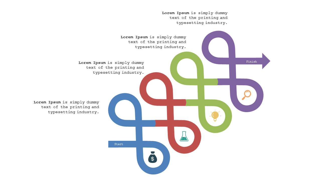 Visualize Workflows with Colorful Curved Process Flow