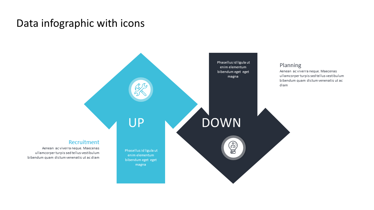 Present Data Trends with Up and Down Arrows