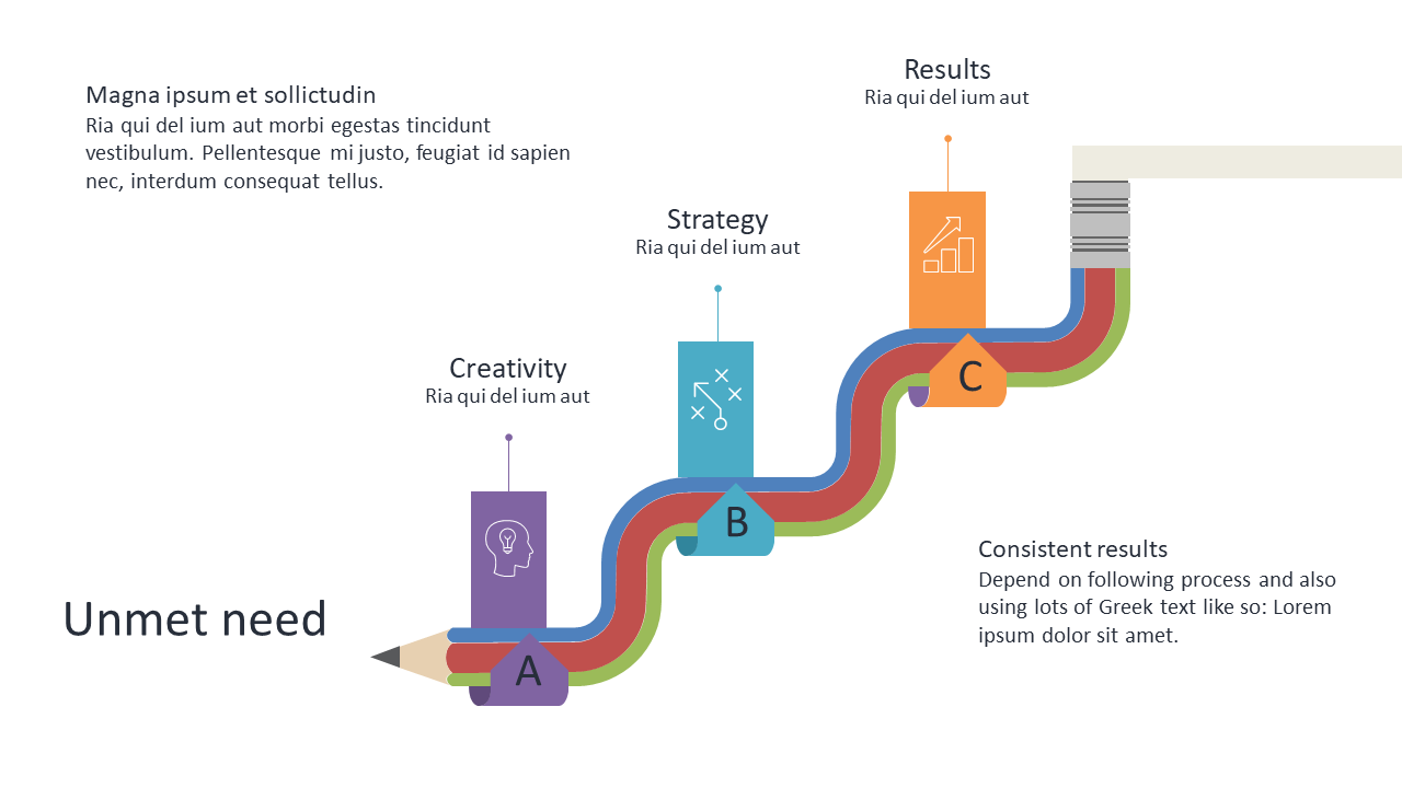 Visualize Strategies with Curved Step Process Flow