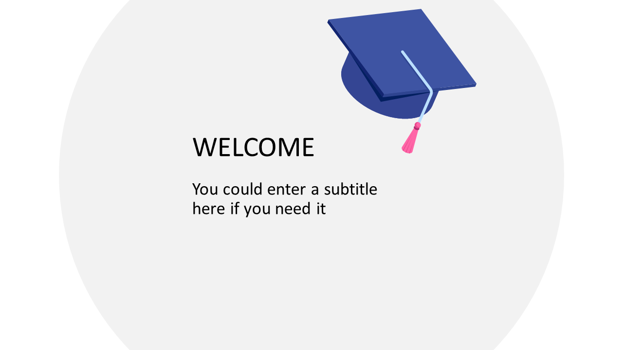 Welcome Slide with Graduation Cap for Events