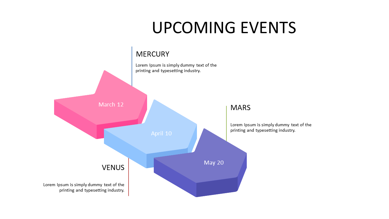 Showcase Upcoming Events with 3-Step Timeline