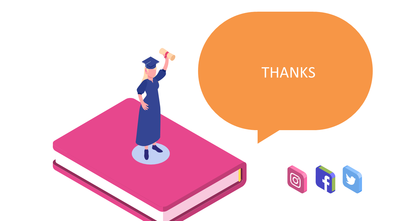 Thank You Slide with Social Media Icons