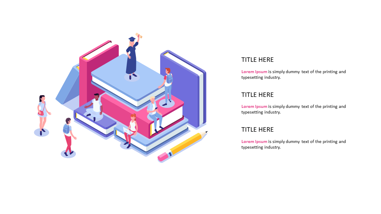 Interactive Isometric Education Illustration Slide