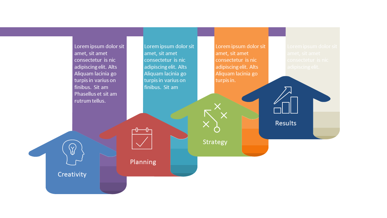 Present Strategy Steps with Hanging Tag Icons