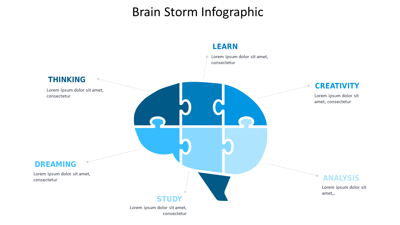 Brainstorming Concepts with Puzzle Brain Infographic