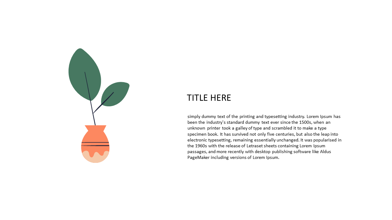 Casual Presentation Layout with Plant Illustration