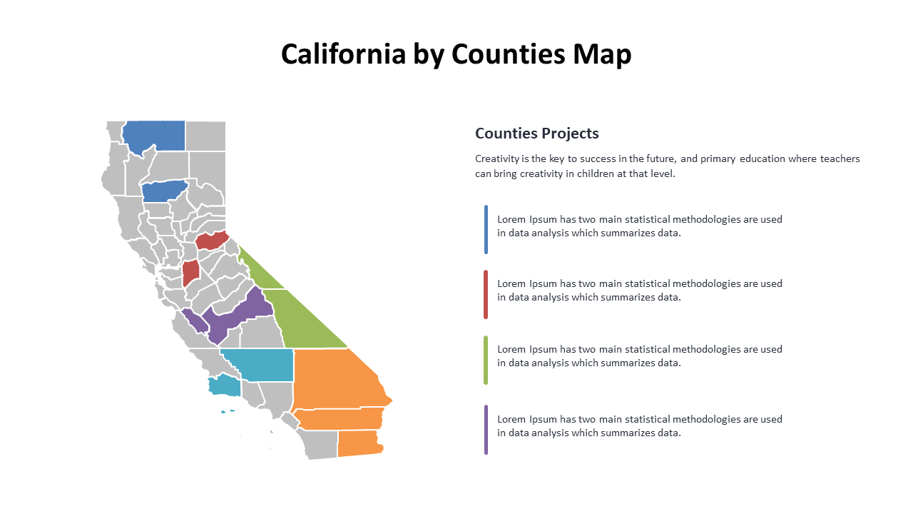 California Counties Map for Project Overview