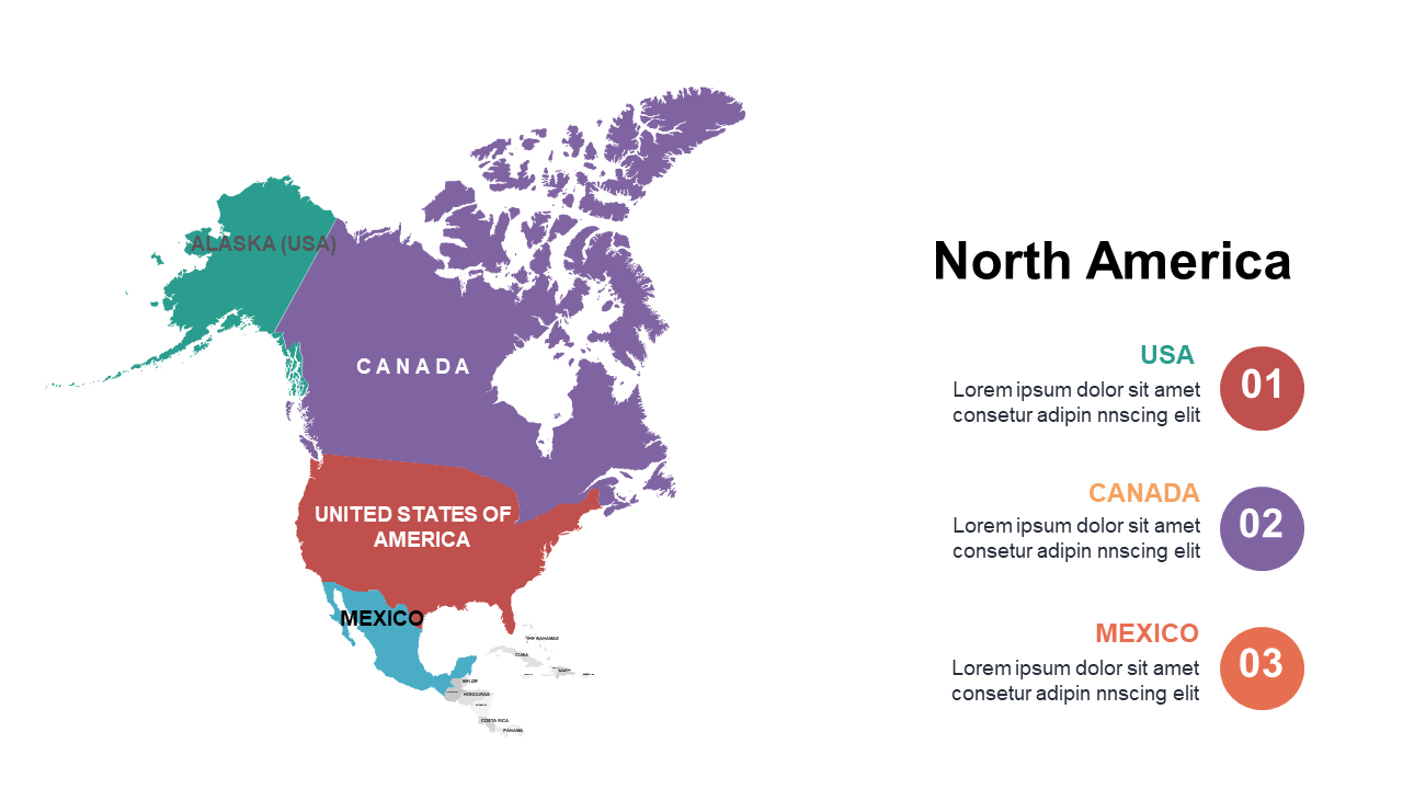 Explore North America with Colored Map
