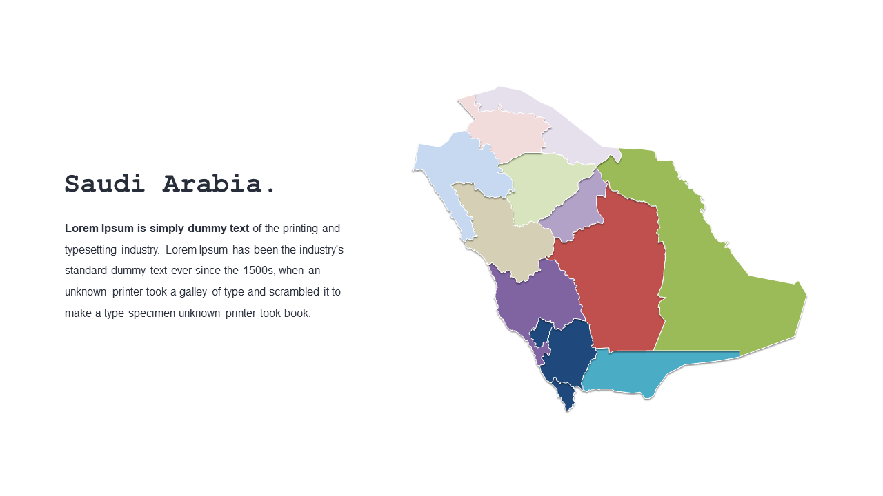 Discuss Saudi Arabia with Colorful Map