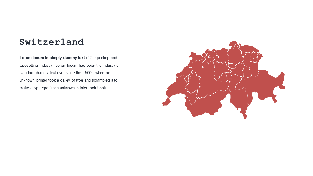 Present Switzerland with Editable Map