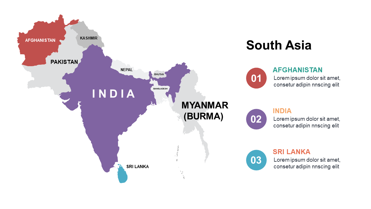 Explore South Asia with Highlighted Map