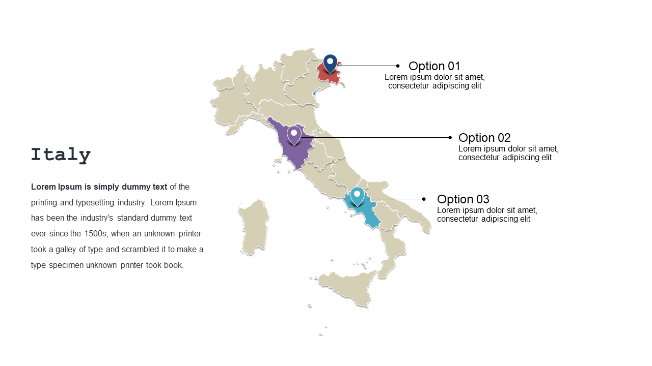 Explore Italy with Geographic Map and Callouts