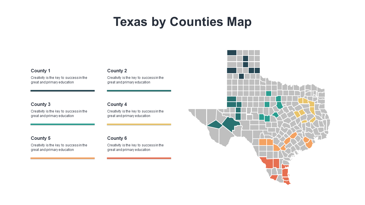 Customizable Texas County Map for Presentations