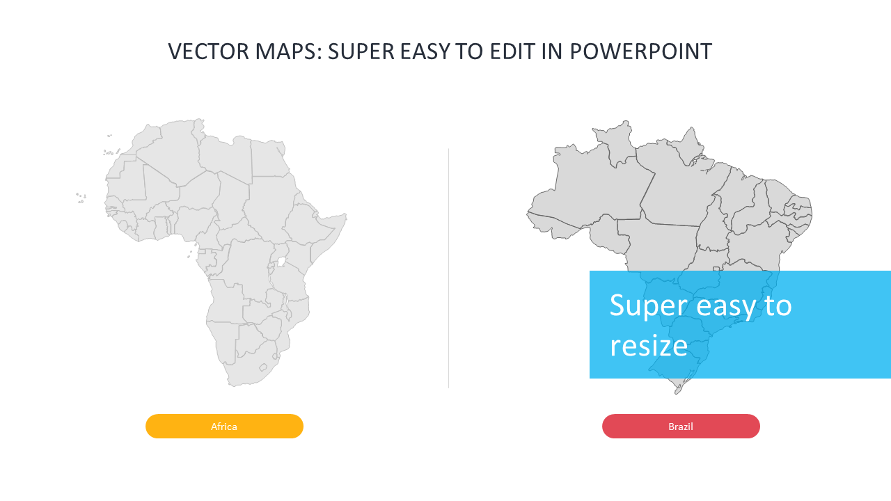 Compare Africa and Brazil with Dual Vector Maps