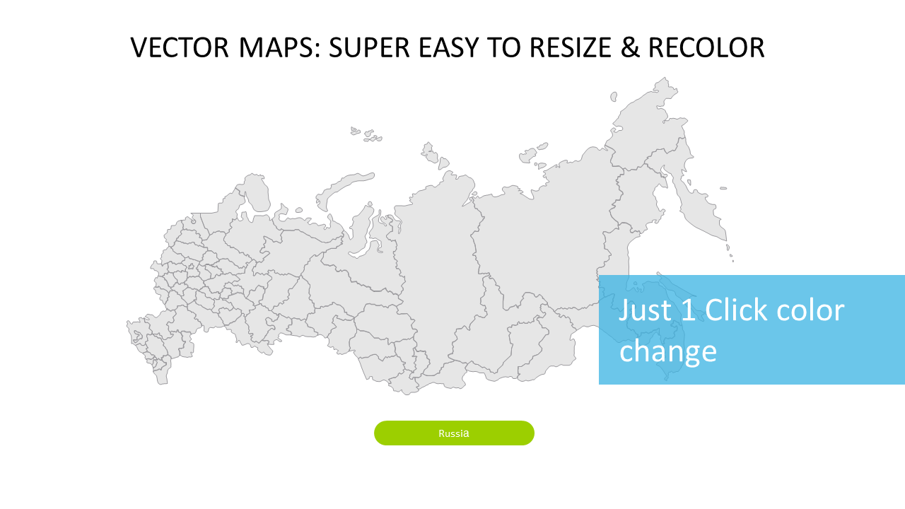 Customizable Vector Map of Russia for Presentations