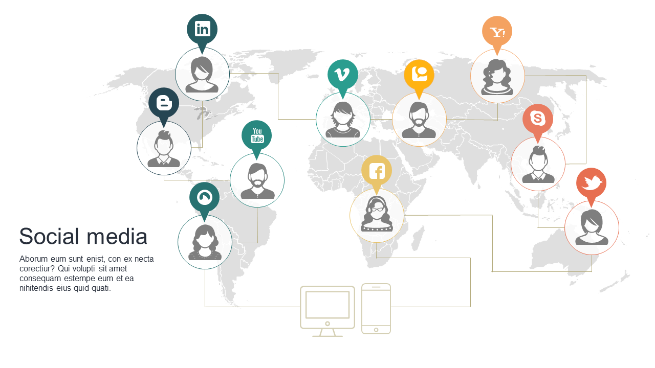 Showcase Social Media Engagement with Map Layout