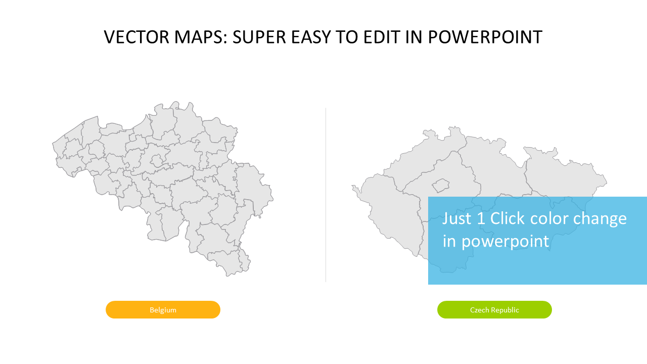 Editable Maps of Belgium and Czech Republic