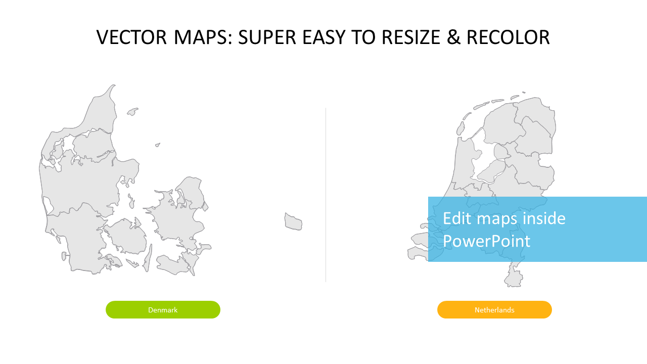 Customizable Maps of Denmark and Netherlands