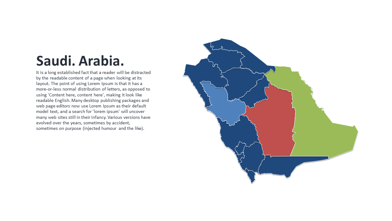 Segmented Map of Saudi Arabia for Presentations