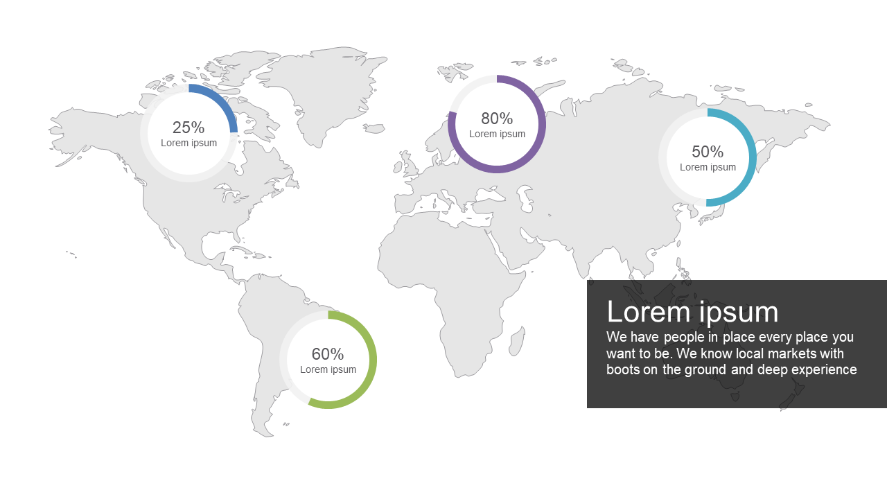 Highlight Global Presence with Percentage Indicators