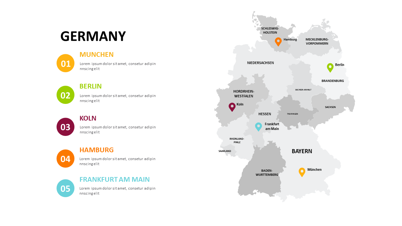 Present Geographical Data with Germany Map