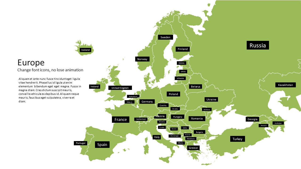 Detailed Map of Europe for Educational Presentations