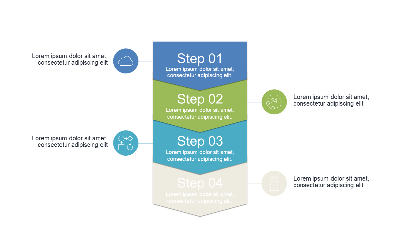Present 3-Step Processes with Chevron Icons V2