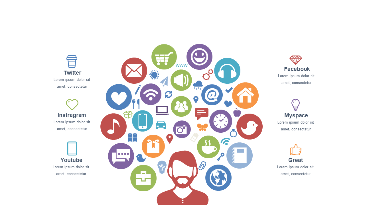 Engage Audience with Central Figure and Social Media Icons