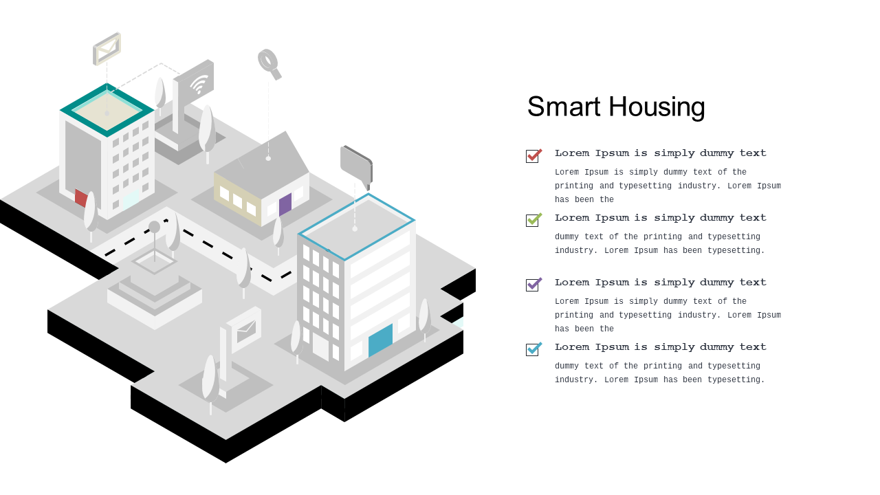 Present Smart Housing Concept in Isometric Style
