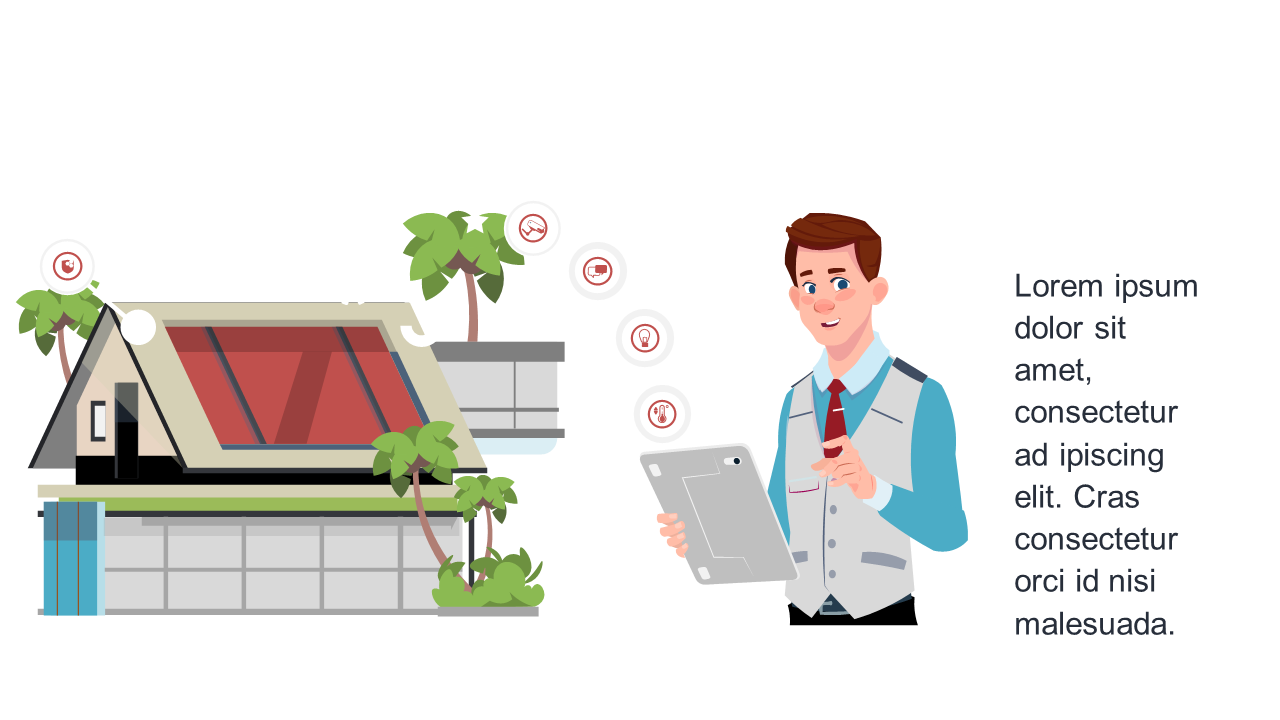 Showcase Smart Home Tech with User Interaction Icons