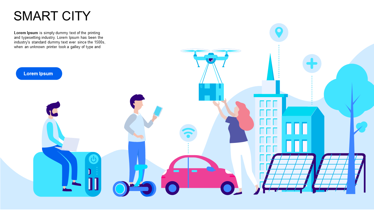 Present Smart City Concepts with Technology Icons
