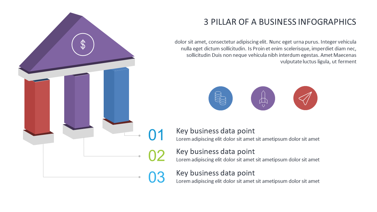 Showcase Key Business Data with 3 Pillar Design