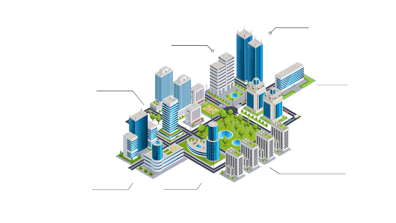 Cityscape Graphic for Real Estate Projects