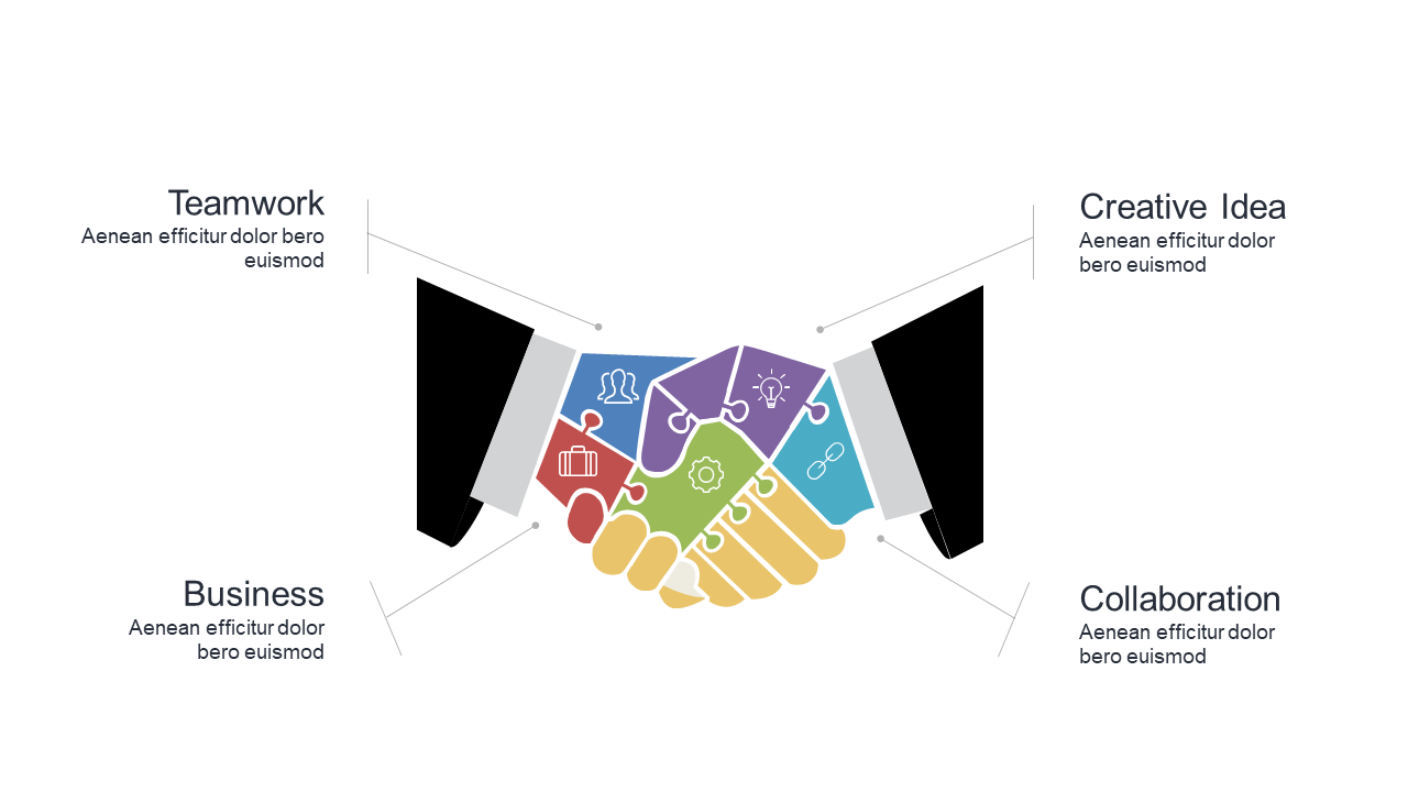 Emphasize Teamwork with a Handshake Puzzle Layout