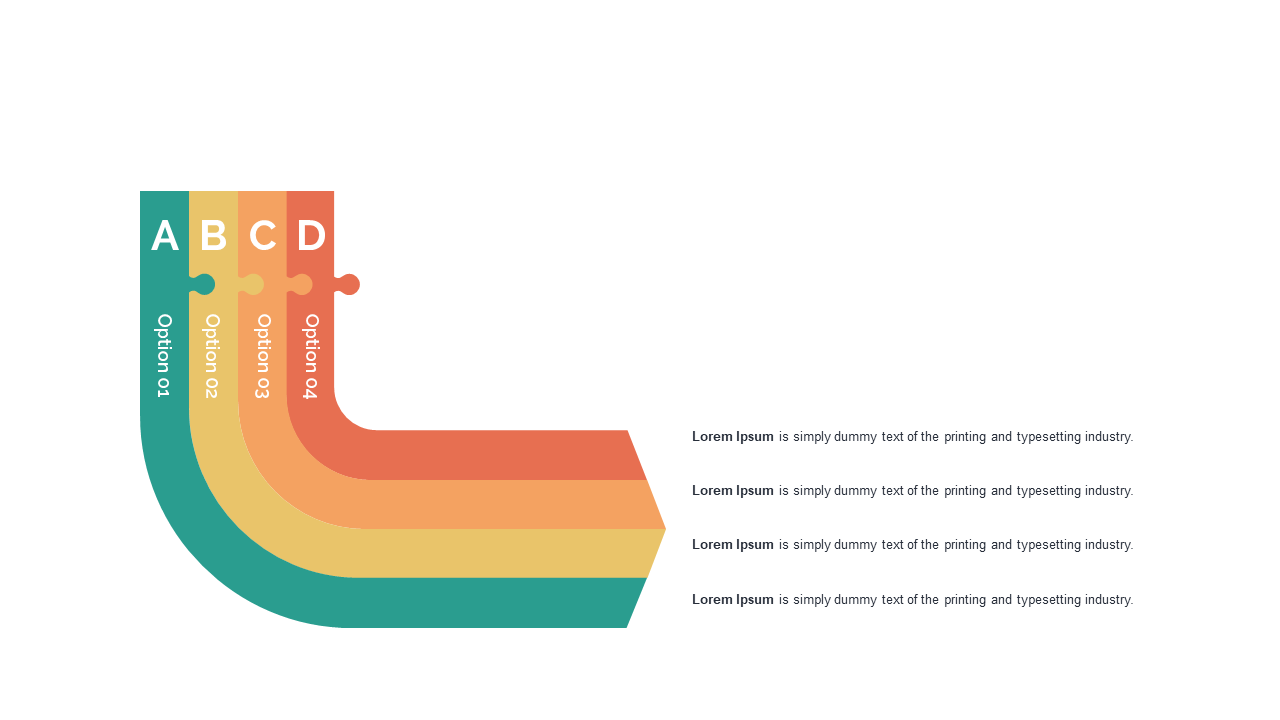 Outline Project Stages with Curved Segmented Steps
