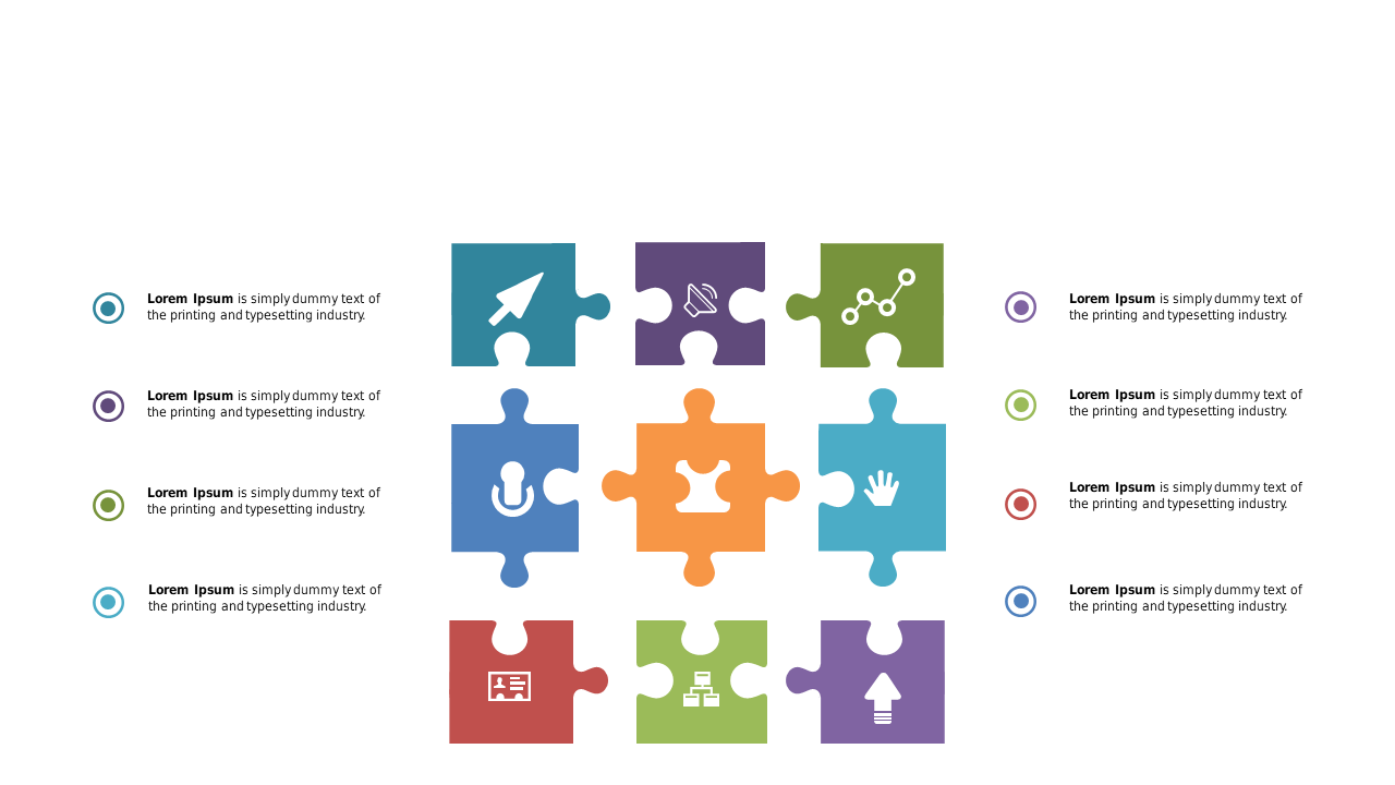 Creative Puzzle Piece Layout for Team-Building