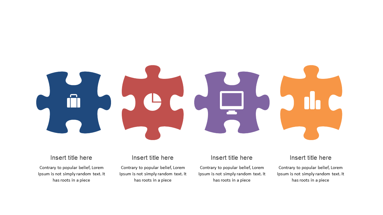 Four-Section Puzzle Piece Comparison Layout
