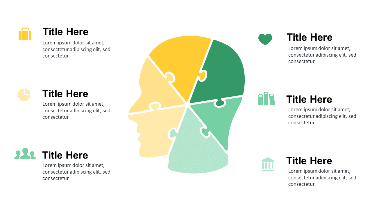 Visualize Multi-Faceted Analysis with Puzzle Head Icon