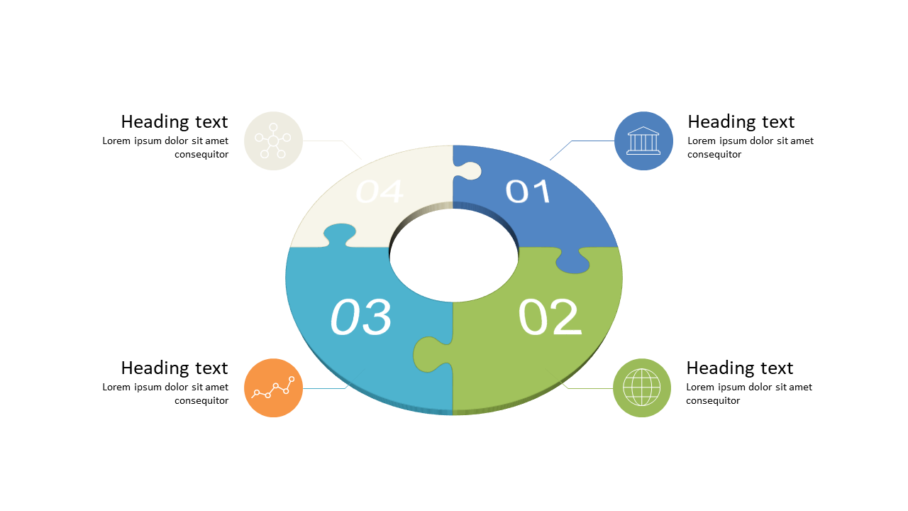 Illustrate Steps with Circular 4-Step Process Diagram