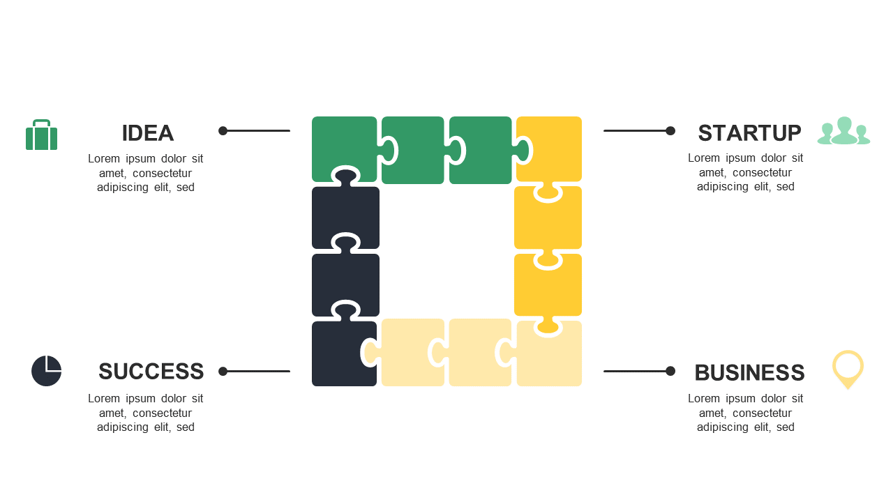 Visualize Business Success with Interconnected Puzzle Layout