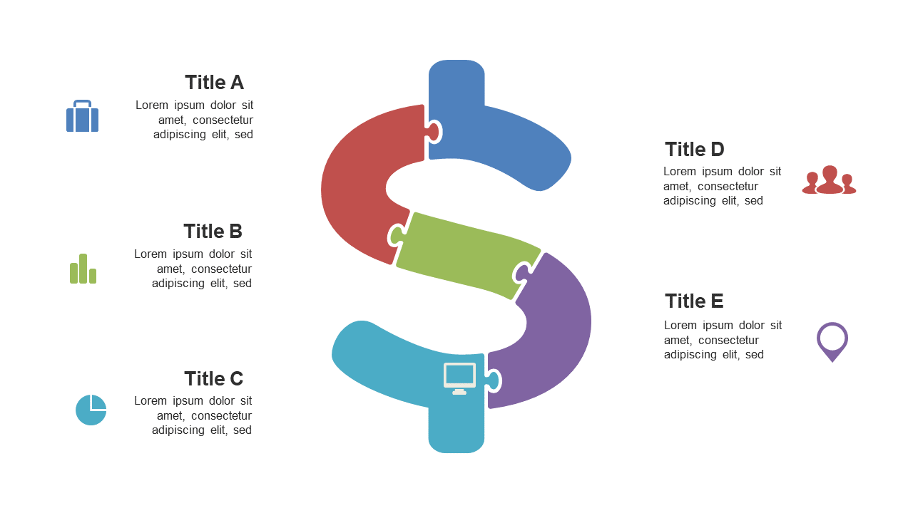 Convey Financial Ideas with Colorful Puzzle Dollar Sign