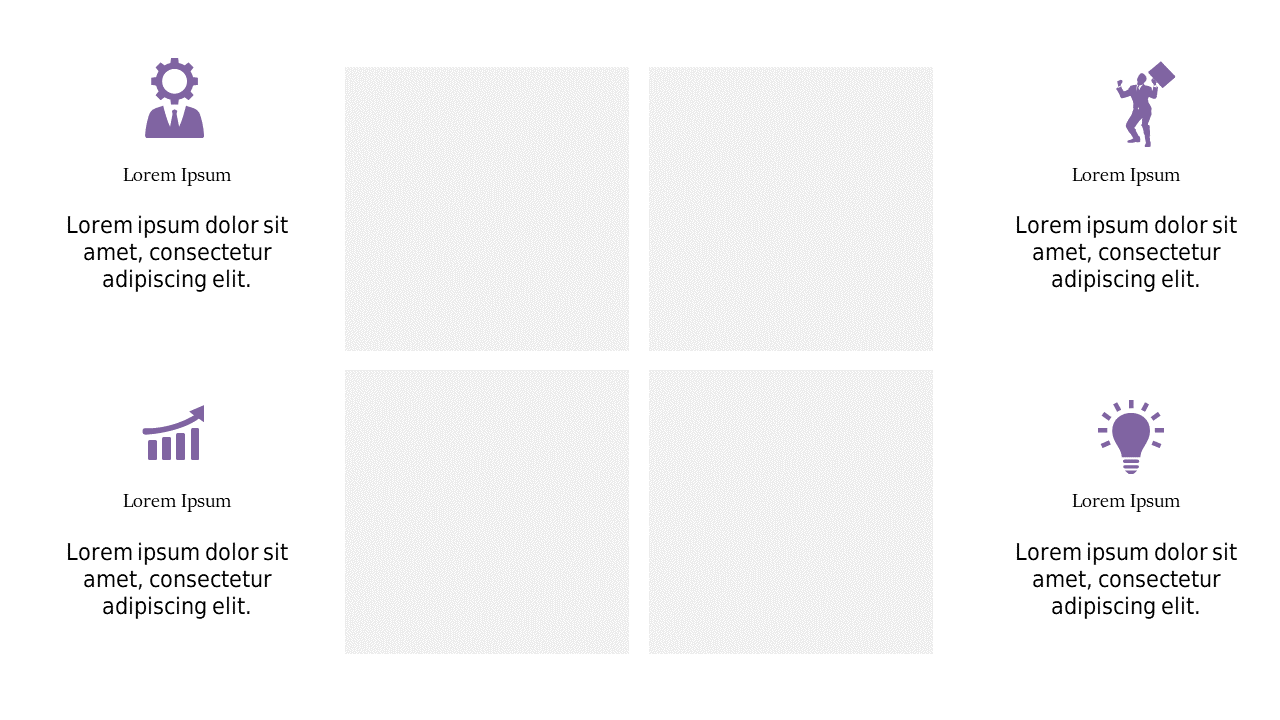 Four Quadrant Icons Layout for Visual Strategy