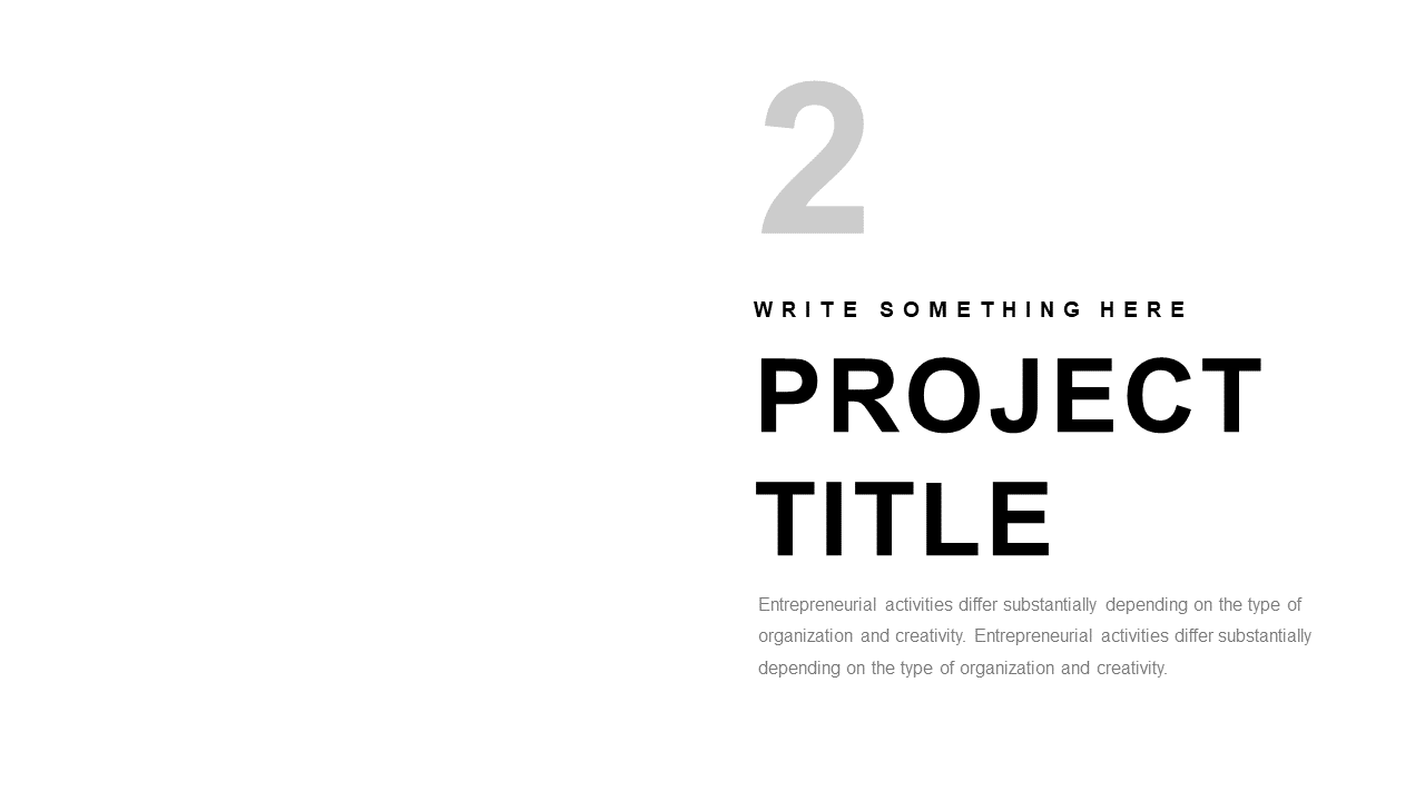Modern Numbered Project Title Slide