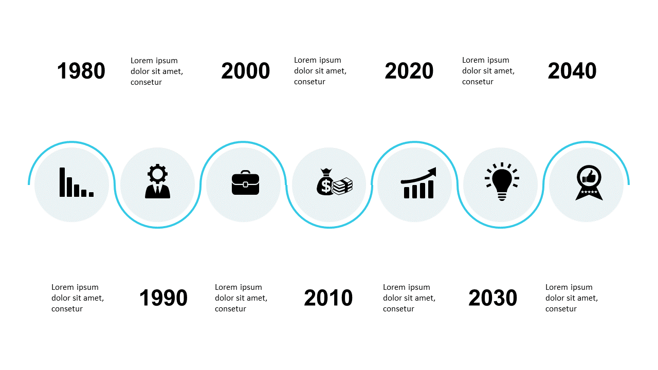 Engage with Circular Timeline Featuring Milestone Icons