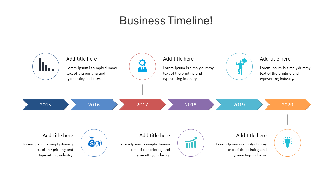 Showcase Achievements with Colorful Business Timeline